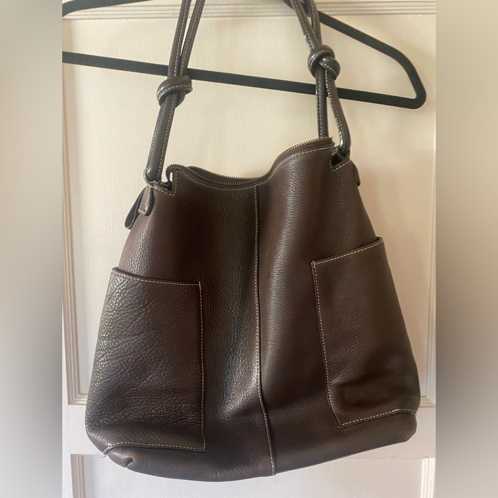 Brown leather purse